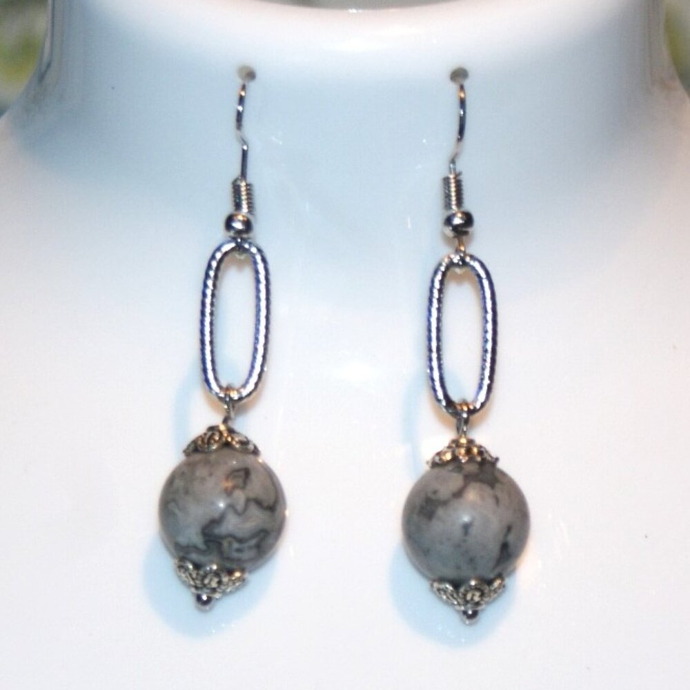 Tiger Stripe Jasper dangle earrings ED-10-009